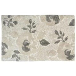Simple Spaces 21 In. W X 33 In. L Multicolored Mocha Roses Polyester Rug