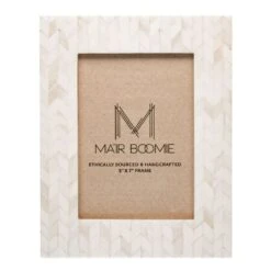 Matr Boomie Artemis Pearl Bone Picture Frame 9.5 In. H X 7.5 In. W