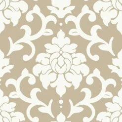 RoomMates 20.5 In. W X 16.5 Ft. L Damask Gold Vinyl Peel And Stick Wallpaper