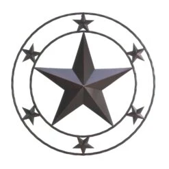 Accent Plus 24 In. H X 4 In. W X 24 In. L Texas Star Cast Iron Wall Decoration