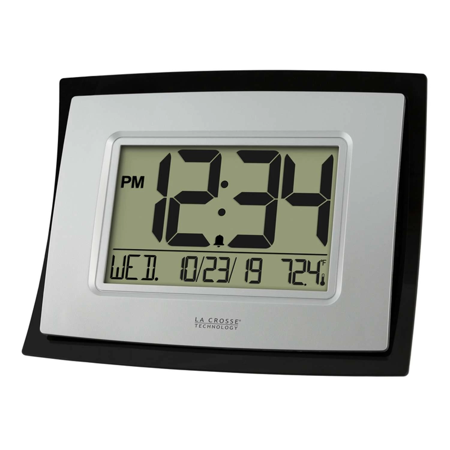 La Crosse Technology 8.62 In. L X 6.81 In. W Indoor Modern Digital Wall Clock Plastic Black/Silver 4 La Crosse Technology 8.62 In. L X 6.81 In. W Indoor Modern Digital Wall Clock Plastic Black/Silver - Image 3