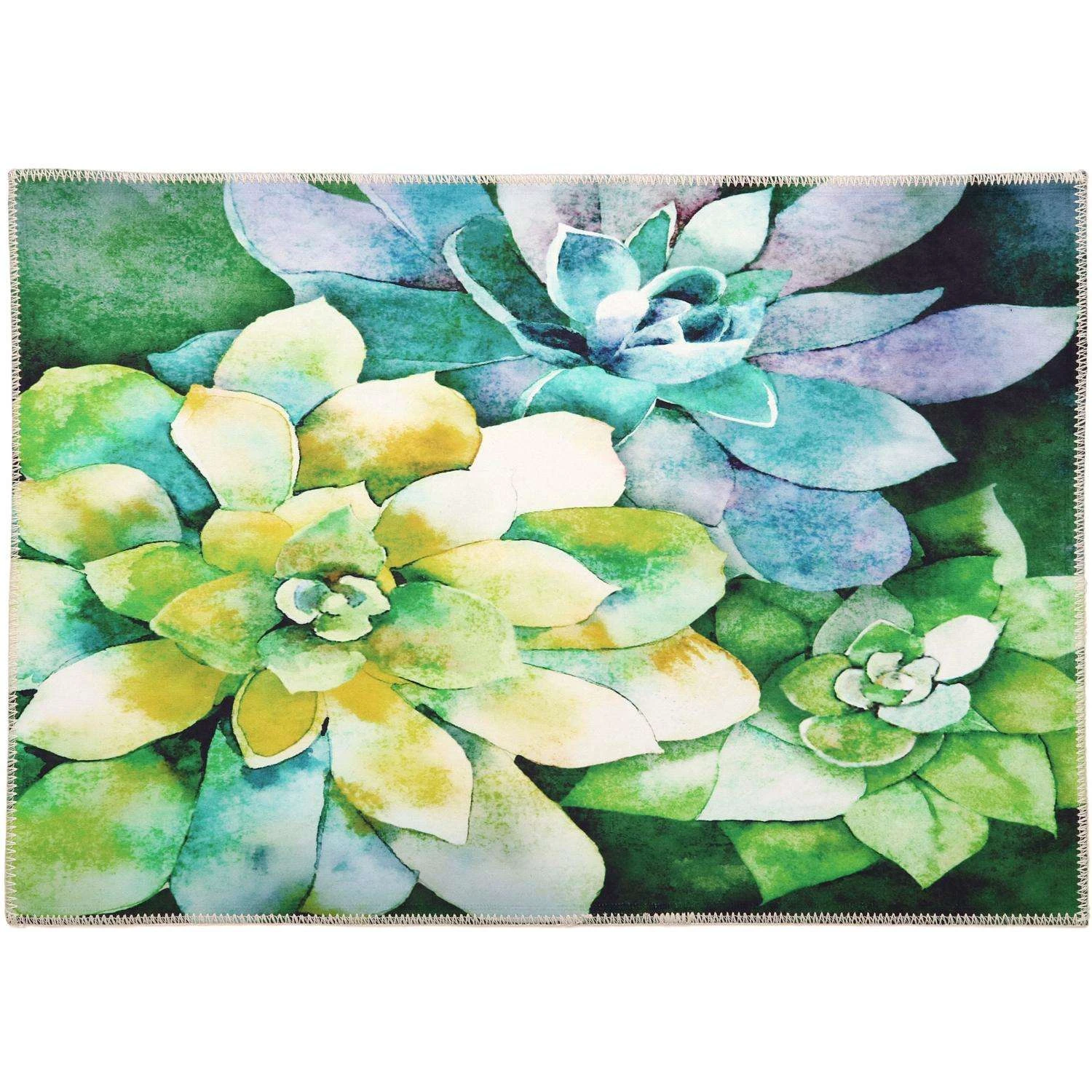 Jellybean 22 In. W X 32 In. L Multicolored Jade Succulents Olivia's Polyester Accent Rug 3 Jellybean 22 In. W X 32 In. L Multicolored Jade Succulents Olivia's Polyester Accent Rug