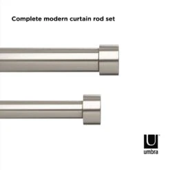 Umbra Cappa Nickel Silver Double Curtain Rod 120 In. L X 180 In. L -Umbra || Yankee Candle Sales 066fe382 eea5 4f44 a510 754ed99180cc