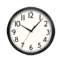 Westclox 9.75 In. L X 9 In. W Indoor Modern Analog Wall Clock Glass/Plastic Black
