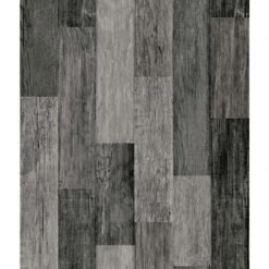 RoomMates 20.5 In. W X 16.5 Ft. L Weathered Wood Plank Black Vinyl Peel And Stick Wallpaper