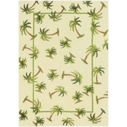 Homefires 5 Ft. W X 7 Ft. L Multicolored Hanalei Palm Accent Rug