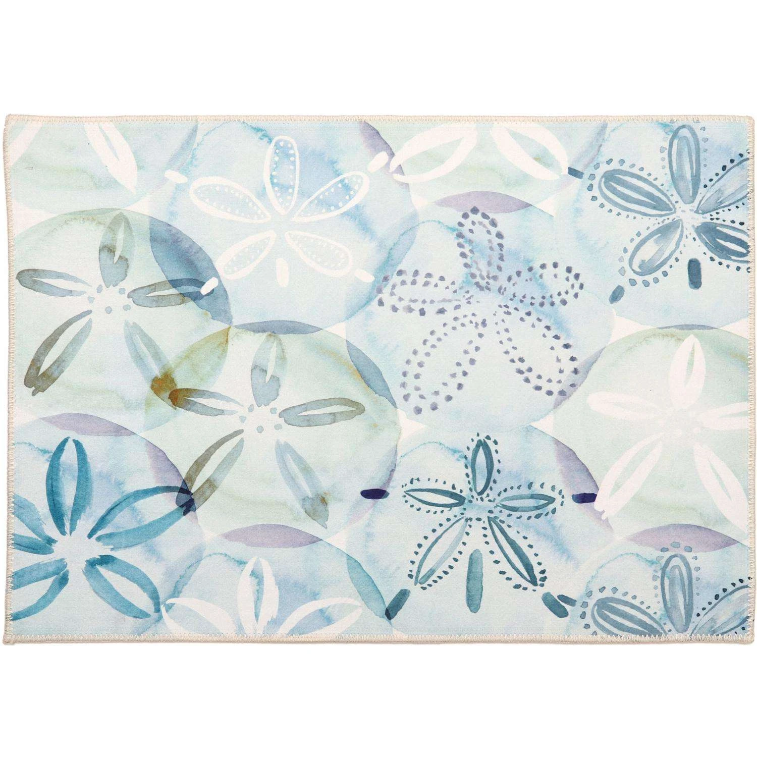 Olivia's Home 22 In. W X 32 In. L Multicolored Sand Dollar Mosaic Polyester Accent Rug 3 Olivia's Home 22 In. W X 32 In. L Multicolored Sand Dollar Mosaic Polyester Accent Rug