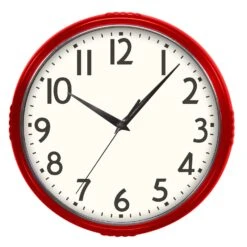 Westclox 9.5 In. L X 9.5 In. W Indoor Modern Analog Wall Clock Glass/Plastic Red