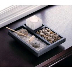 Accent Plus 2.25 In. H X 6.25 In. W X 7.875 In. L Meditation Garden Plastic Decorative Tabletop Kit