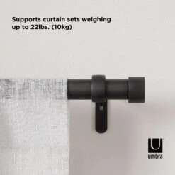 Umbra Cappa Brushed Black Curtain Rod 66 In. L X 120 In. L -Umbra || Yankee Candle Sales 17030c39 0784 453f a4f7 9383a7a68911