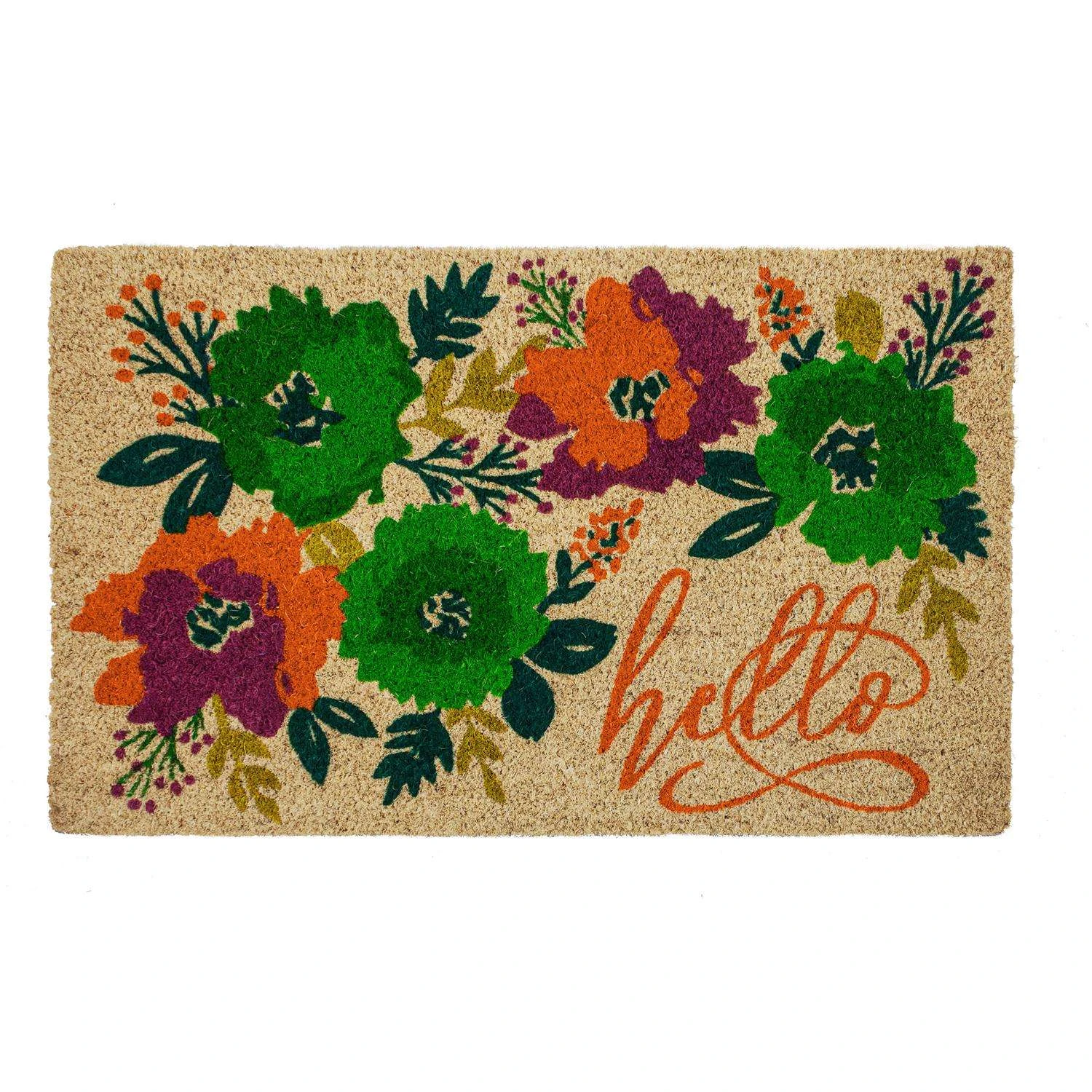 Entryways 17 In. W X 28 In. L Multicolored Unique Blooms Coir Door Mat 3 Entryways 17 In. W X 28 In. L Multicolored Unique Blooms Coir Door Mat