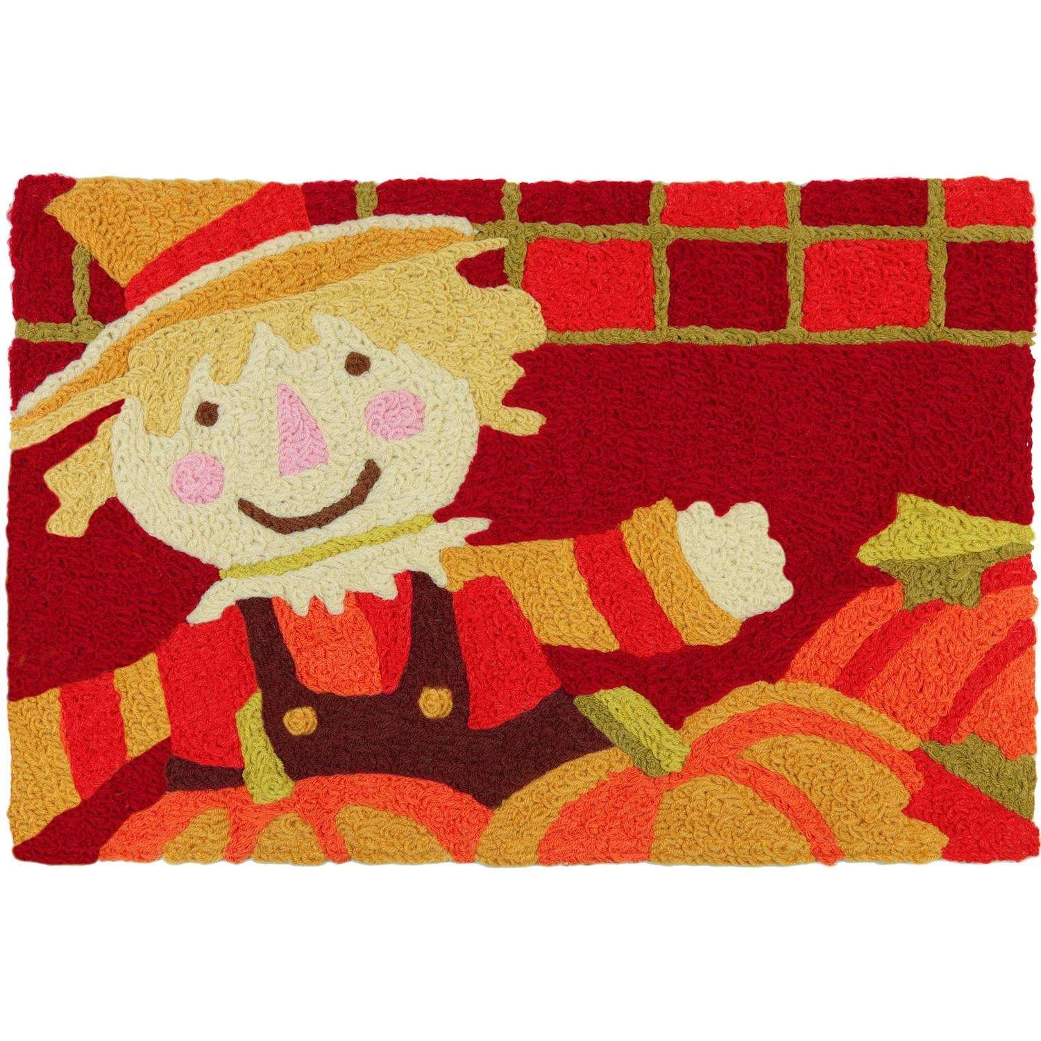 Jellybean Harvest Scarecrow 30 In. W X 20 In. L Multicolored Pattern Polyester Accent Rug 3 Jellybean Harvest Scarecrow 30 In. W X 20 In. L Multicolored Pattern Polyester Accent Rug