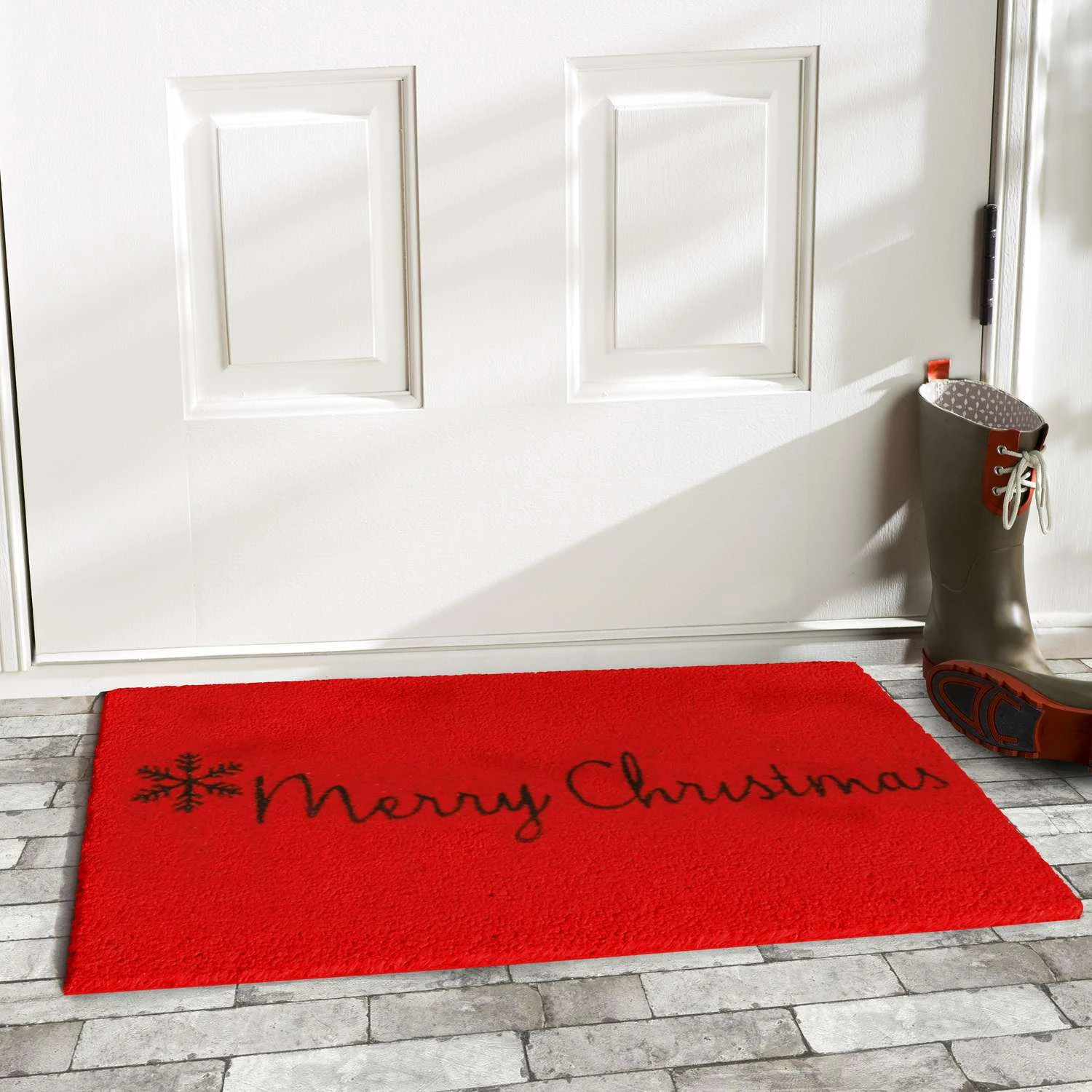 Home & More 1.42 W X 2.42 L Red Merry Christmas Coir Door Mat 4 Home & More 1.42 W X 2.42 L Red Merry Christmas Coir Door Mat - Image 2