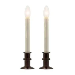 Celestial Lights Antique Bronze/Cream LED Window Candle