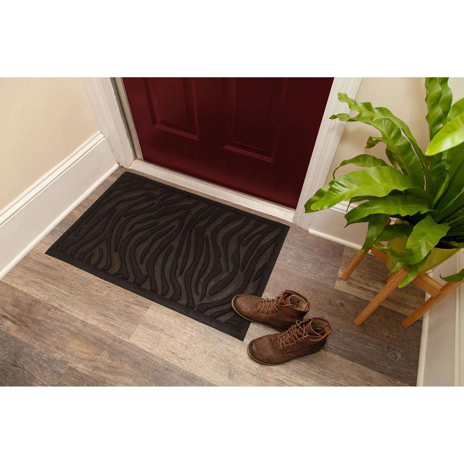 Entryways 22 In. W X 35 In. L Black Zebra Polypropylene Door Mat 4 Entryways 22 In. W X 35 In. L Black Zebra Polypropylene Door Mat - Image 2