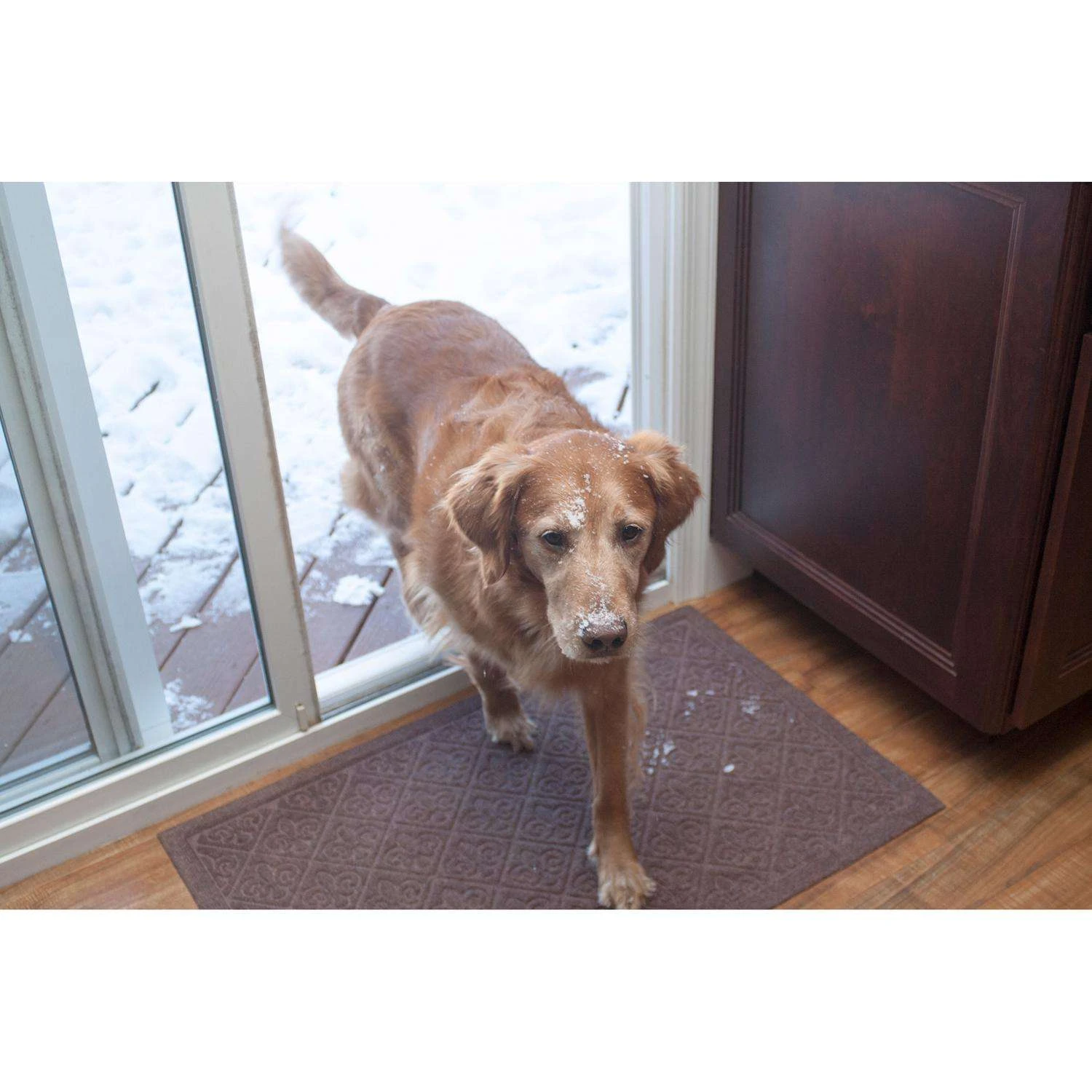 Entryways 35 In. W X 22 In. L Brown Fleur De Lis Polypropylene Door Mat 4 Entryways 35 In. W X 22 In. L Brown Fleur De Lis Polypropylene Door Mat - Image 2