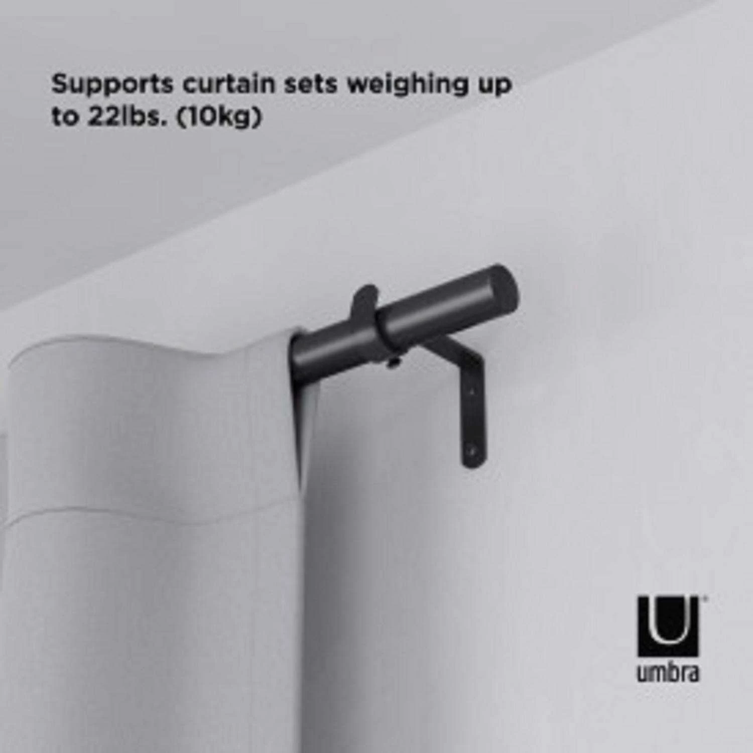Umbra Zen Matte Black Curtain Rod 32 In. L X 128 In. L 12 Umbra Zen Matte Black Curtain Rod 32 In. L X 128 In. L - Image 10