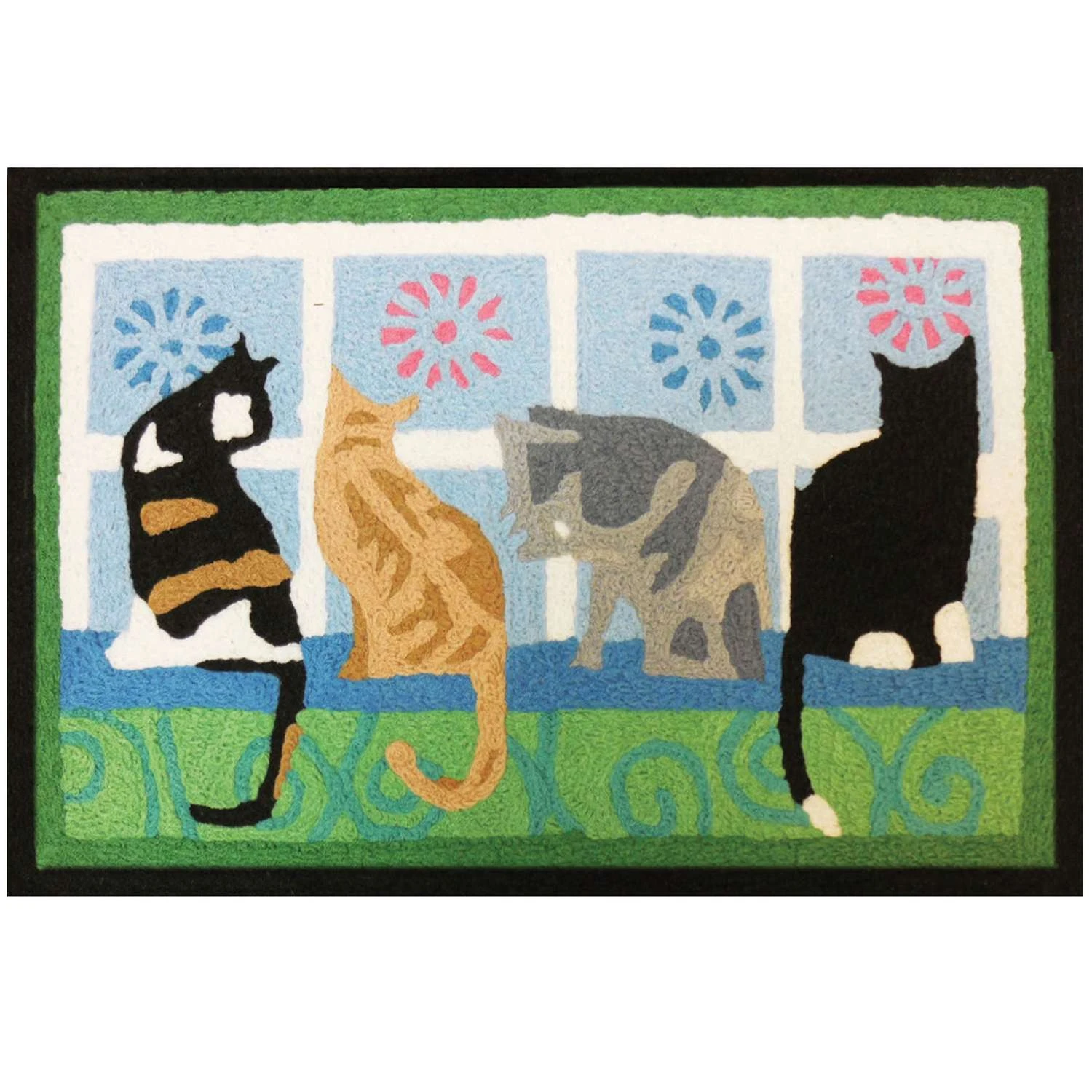 Jellybean 20 In. W X 30 In. L Multicolored Kitties In The Window Polyester Accent Rug 3 Jellybean 20 In. W X 30 In. L Multicolored Kitties In The Window Polyester Accent Rug