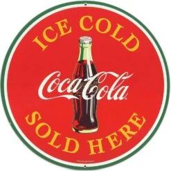 Open Road Brands Coca-Cola 12 In. H X 0.0625 In. W X 12 In. L Multicolored Metal Wall Plaque