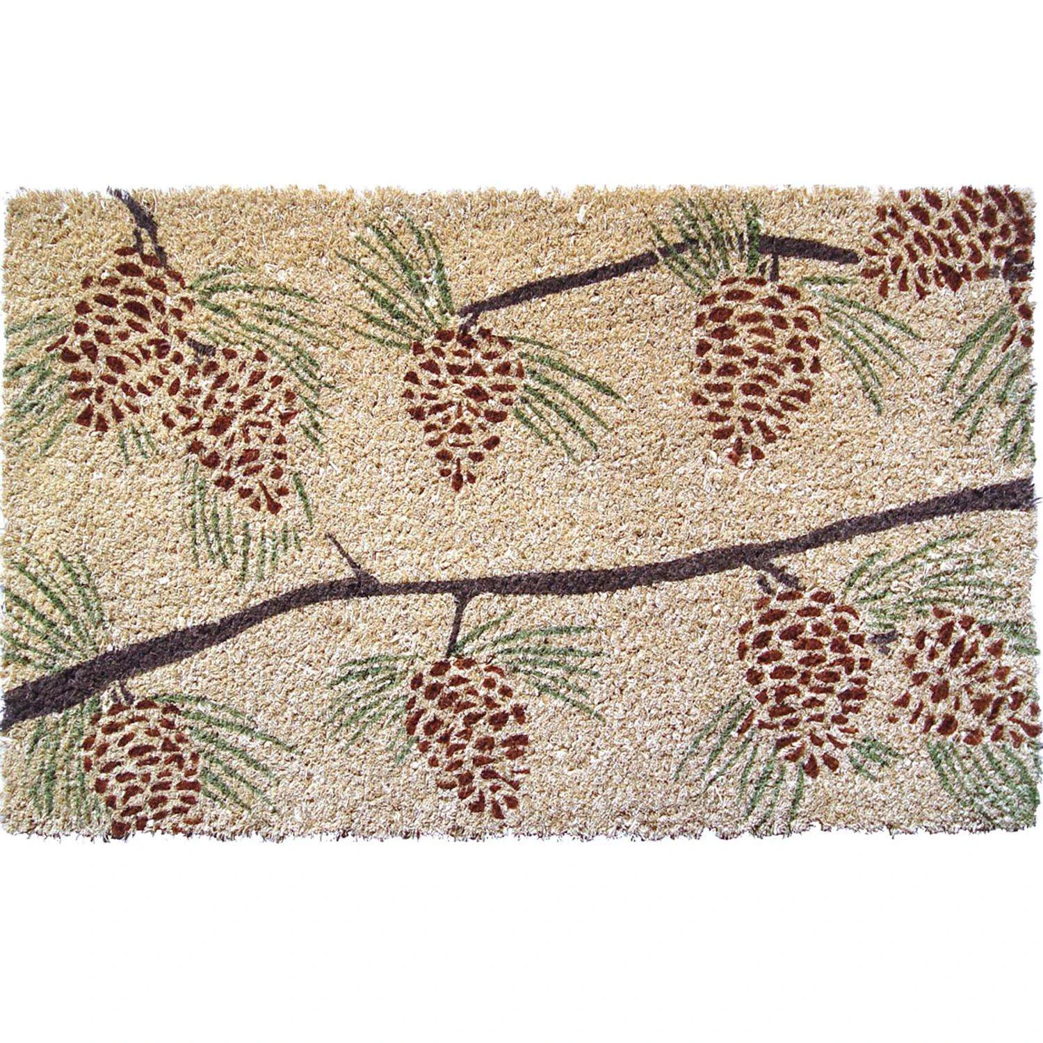 Entryways 17 In. W X 28 In. L Beige/Brown Pine Cones Coir Door Mat 3 Entryways 17 In. W X 28 In. L Beige/Brown Pine Cones Coir Door Mat