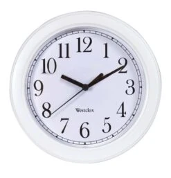 Westclox 8.5 In. L X 8.5 In. W Indoor Classic Analog Wall Clock Glass/Plastic White