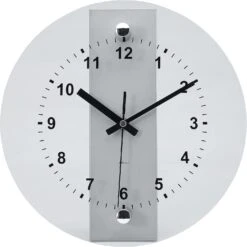 Tempus 10.5 In. L X 10.5 In. W Indoor Contemporary Analog Wall Clock Chrome/Glass Silver