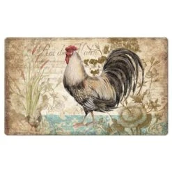 Americo Home Eversoft 18 In. W X 30 In. L Multicolored Black And White Rooster Cushion Mat