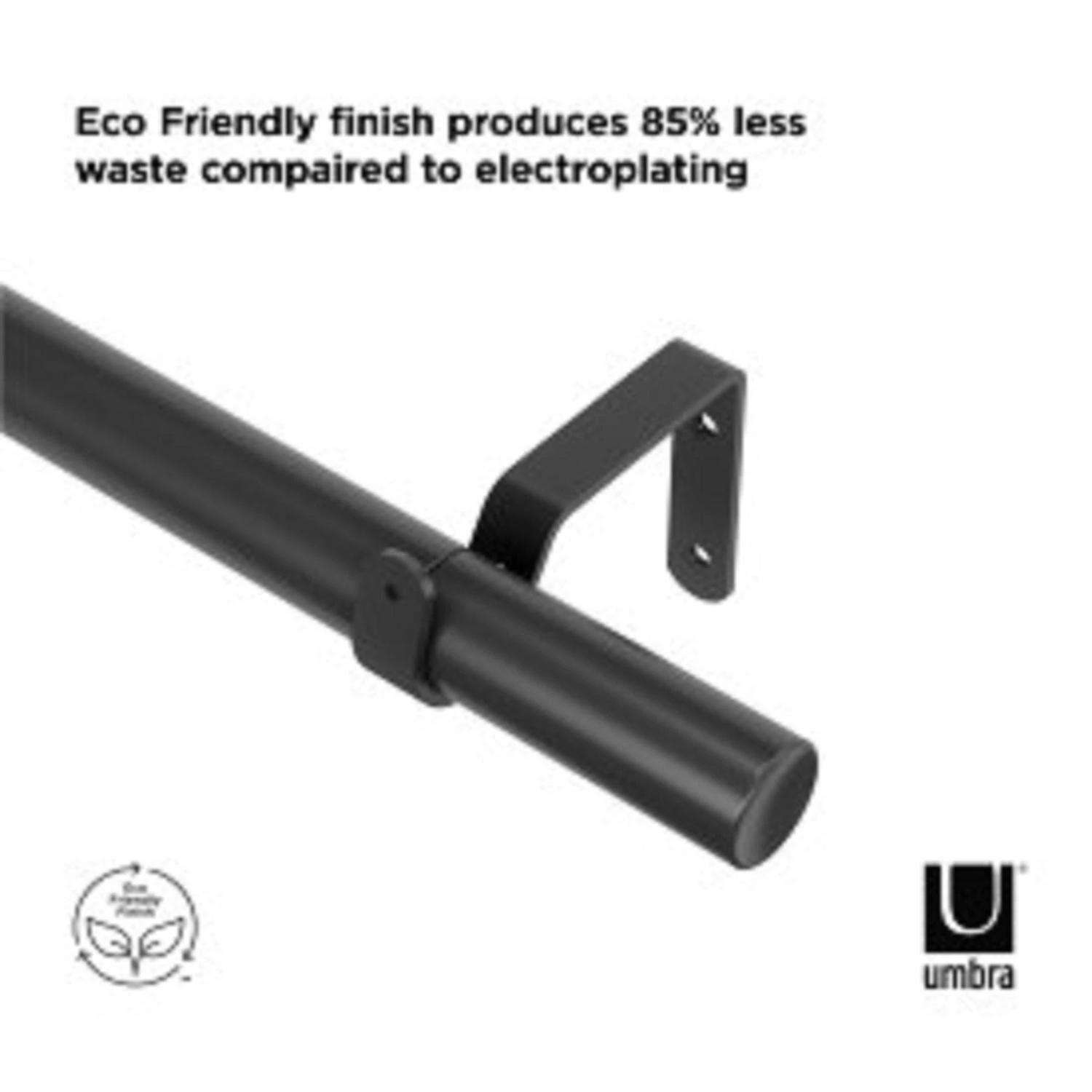 Umbra Zen Matte Black Curtain Rod 32 In. L X 128 In. L 9 Umbra Zen Matte Black Curtain Rod 32 In. L X 128 In. L - Image 7