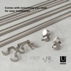 Umbra Cappa Nickel Silver Double Curtain Rod 120 In. L X 180 In. L -Umbra || Yankee Candle Sales 3530c01c 480c 41ac bd39 bf74d1bffdd1