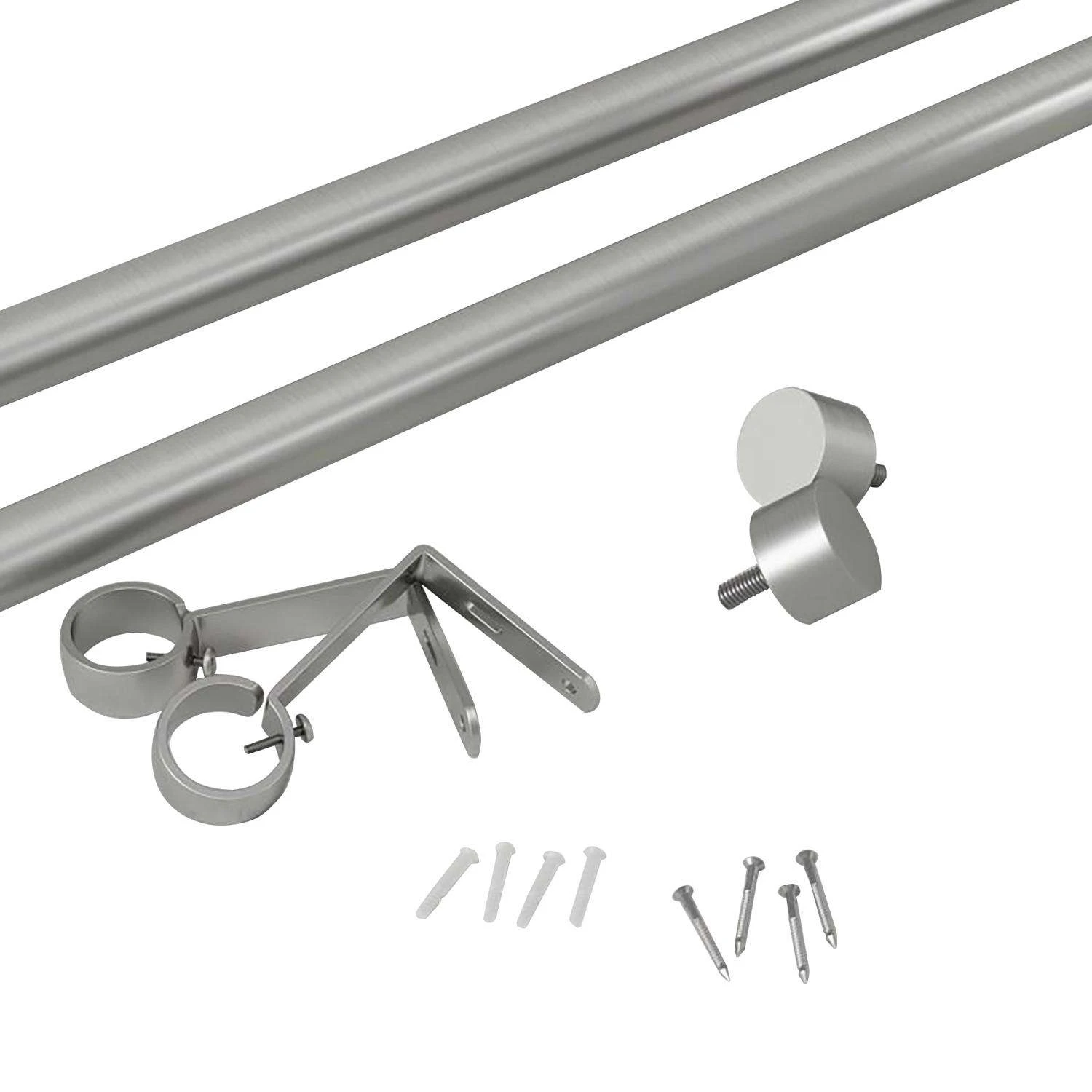 Umbra Cappa Nickel Silver Curtain Rod 66 In. L X 120 In. L 4 Umbra Cappa Nickel Silver Curtain Rod 66 In. L X 120 In. L - Image 2