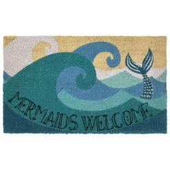 Liora Manne 2 Ft. W X 3 Ft. L Blue Mermaid Welcome Coir Floor Mat