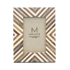 Matr Boomie Brown/White Stone Picture Frame 8.5 In. H X 6.5 In. W