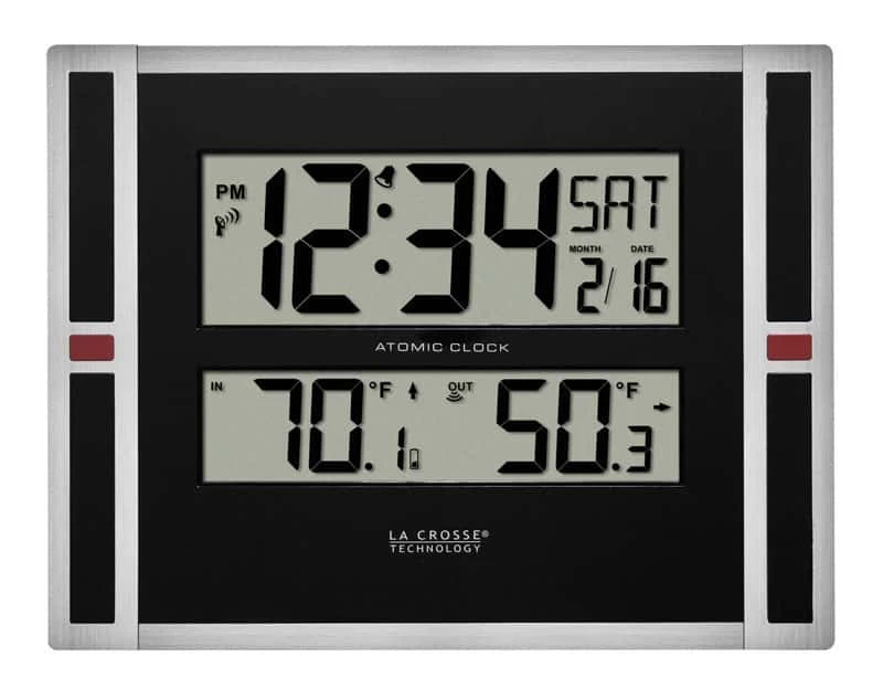 La Crosse Technology 11 In. L X 1.10 In. W Indoor And Outdoor Contemporary Digital Atomic Wall Clock 3 La Crosse Technology 11 In. L X 1.10 In. W Indoor And Outdoor Contemporary Digital Atomic Wall Clock