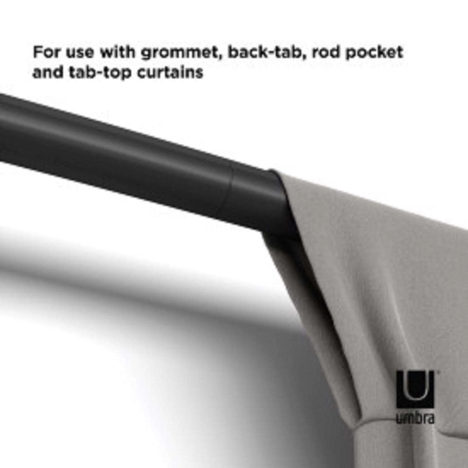 Umbra Zen Matte Black Curtain Rod 32 In. L X 128 In. L 10 Umbra Zen Matte Black Curtain Rod 32 In. L X 128 In. L - Image 8