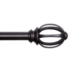 Kenney Fast Fit Matte Black Fast Fit Lilly Curtain Rod 36 In. L X 66 In. L