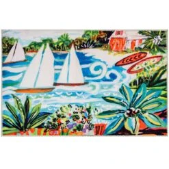 Olivia's Home 22 In. W X 32 In. L Multicolored Tropical Hideaway Polyester Rug
