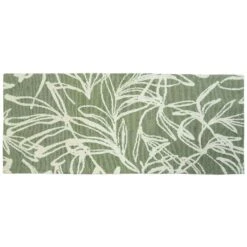 Simple Spaces 21 In. W X 54 In. L Green/White Avocado Garden Polyester Rug