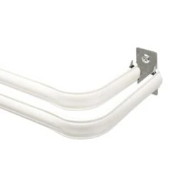 Kenney White Lockseam Curtain Rod 28 In. L X 48 In. L