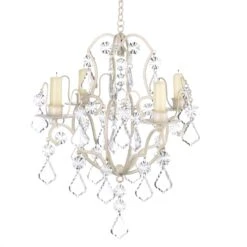 Gallery Of Light 15 In. H X 11 In. W X 11 In. L Crystal Acrylic/Iron Decorative Candle Chandelier