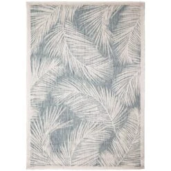 Liora Manne Carmel 4.83 Ft. W X 7.5 Ft. L Aqua Fronds Polypropylene Rug