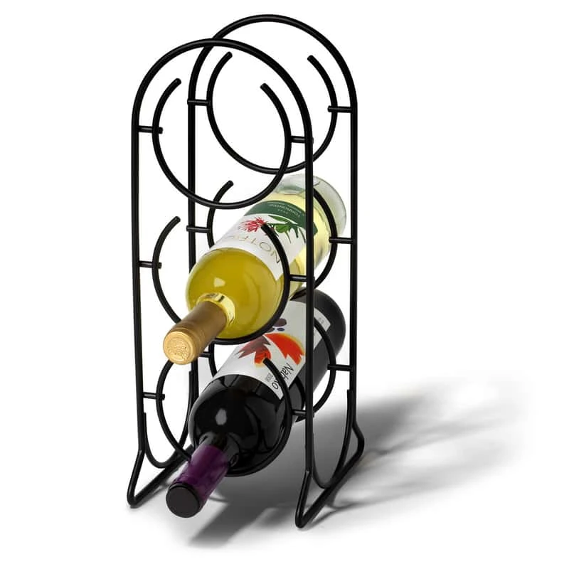 Spectrum 14.8 In. H X 5.8 In. W X 6.8 In. L Black Steel Wine Rack 3 Spectrum 14.8 In. H X 5.8 In. W X 6.8 In. L Black Steel Wine Rack