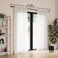 Umbra Zen Matte Black Curtain Rod 32 In. L X 128 In. L 17 Umbra Zen Matte Black Curtain Rod 32 In. L X 128 In. L -Umbra || Yankee Candle Sales 5e24088b 9962 449e acb3 3372f8a55040