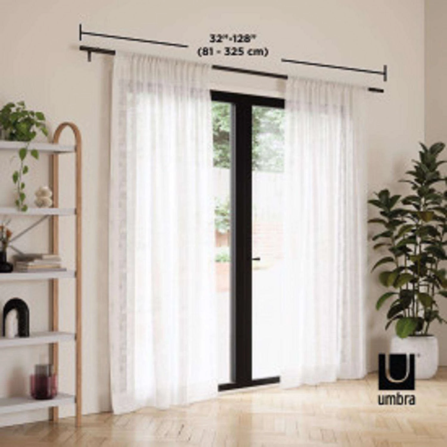 Umbra Zen Matte Black Curtain Rod 32 In. L X 128 In. L 8 Umbra Zen Matte Black Curtain Rod 32 In. L X 128 In. L - Image 6