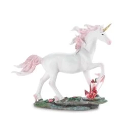 Dragon Crest Unicorn With Crystals 6.375 In. H X 2.25 In. W X 8 In. L Poly Resin Figurine