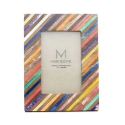 Matr Boomie Multicolored Stone Picture Frame 8.5 In. H X 6.5 In. W