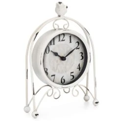 Westclox 7.29 In. H X 2.56 In. W X 9.85 In. L Weathered White Metal Table Clock -Umbra || Yankee Candle Sales 60444ab7 9143 4628 9a0f c7f0d201b88b