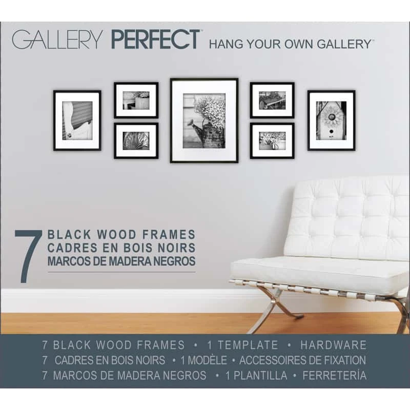 Gallery Solutions Matte Black Wood Picture Frame Gallery 3 Gallery Solutions Matte Black Wood Picture Frame Gallery