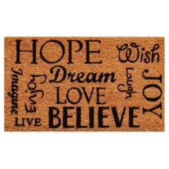 Home & More 1.42 Ft. W X 2.42 Ft. L Multi-color Hope Dream Believe Coir Door Mat