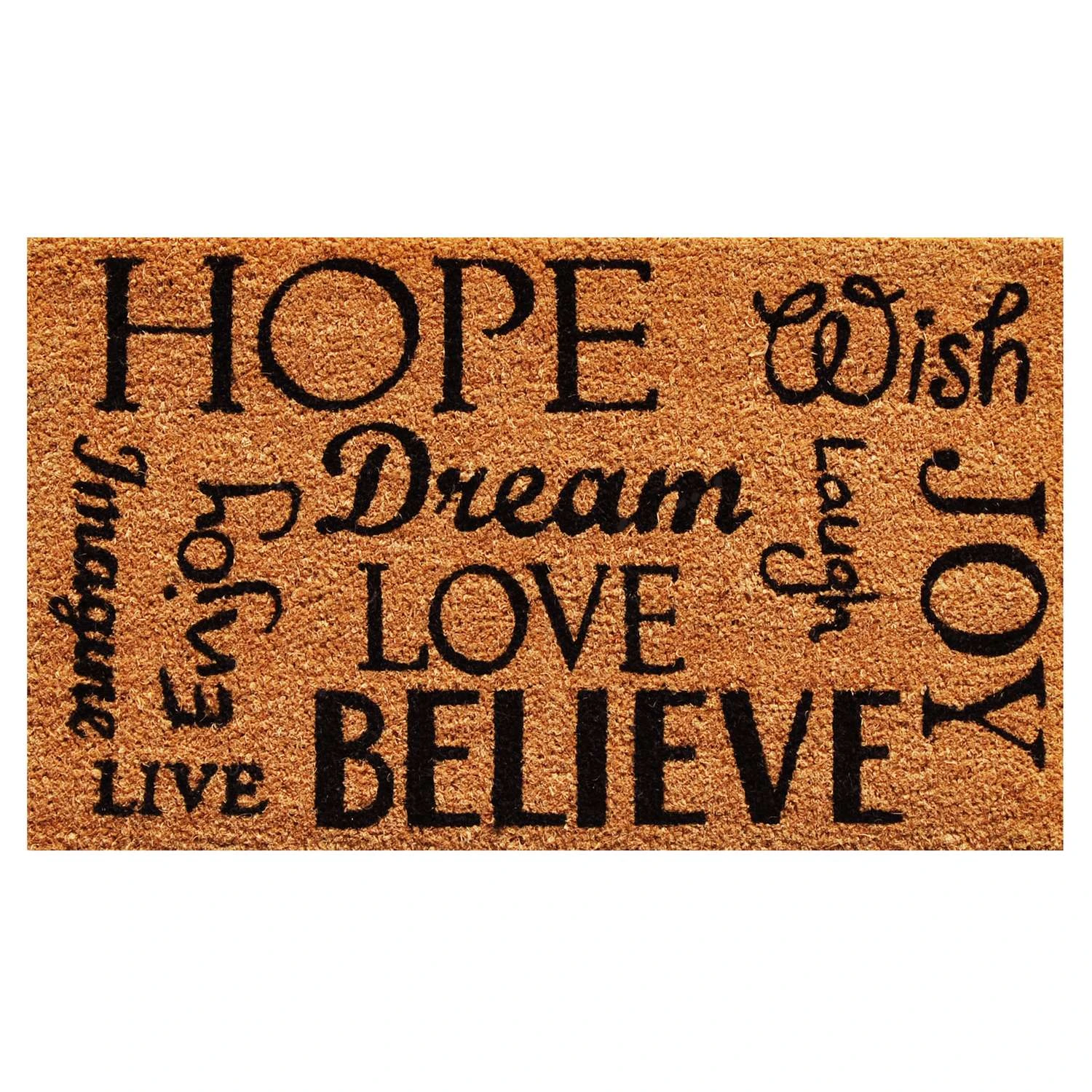 Home & More 1.42 Ft. W X 2.42 Ft. L Multi-color Hope Dream Believe Coir Door Mat 3 Home & More 1.42 Ft. W X 2.42 Ft. L Multi-color Hope Dream Believe Coir Door Mat