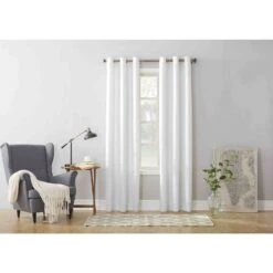 No918 Montego White Curtain 48 In. W X 84 In. L